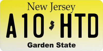 NJ license plate A10HTD