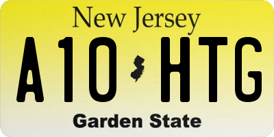 NJ license plate A10HTG