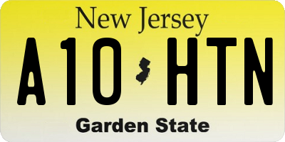 NJ license plate A10HTN