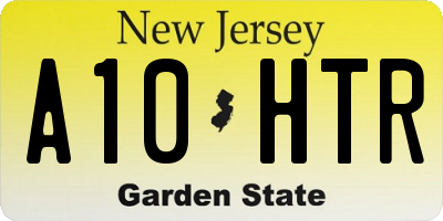 NJ license plate A10HTR