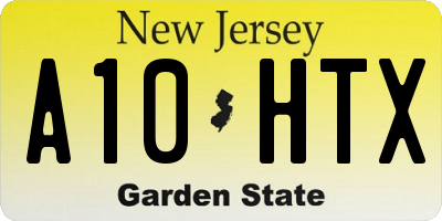 NJ license plate A10HTX