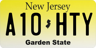 NJ license plate A10HTY