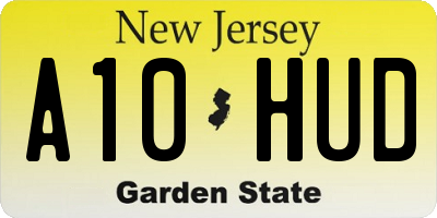 NJ license plate A10HUD