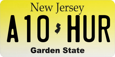 NJ license plate A10HUR