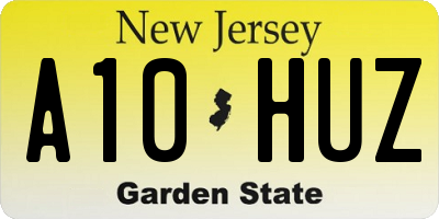 NJ license plate A10HUZ