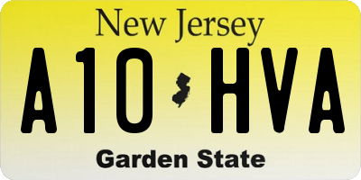 NJ license plate A10HVA