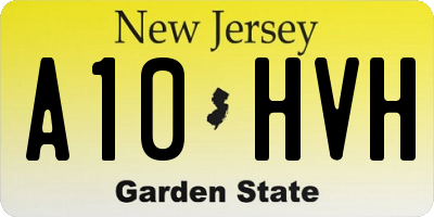 NJ license plate A10HVH