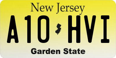 NJ license plate A10HVI