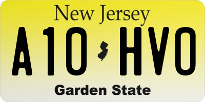 NJ license plate A10HVO