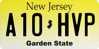 NJ license plate A10HVP