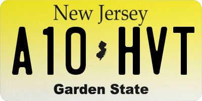 NJ license plate A10HVT