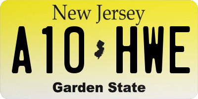 NJ license plate A10HWE