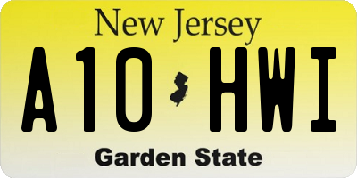 NJ license plate A10HWI