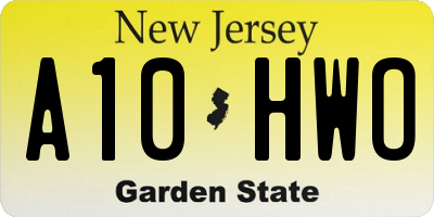 NJ license plate A10HWO