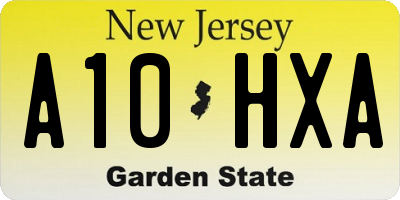 NJ license plate A10HXA