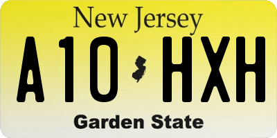 NJ license plate A10HXH