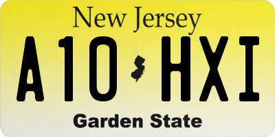 NJ license plate A10HXI