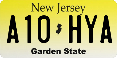 NJ license plate A10HYA