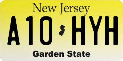 NJ license plate A10HYH