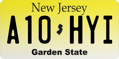 NJ license plate A10HYI