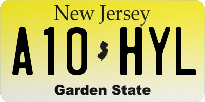 NJ license plate A10HYL