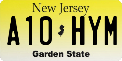 NJ license plate A10HYM