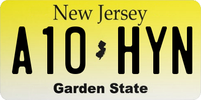 NJ license plate A10HYN