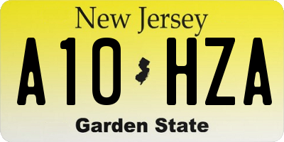 NJ license plate A10HZA