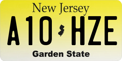 NJ license plate A10HZE