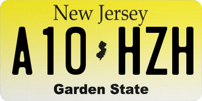 NJ license plate A10HZH