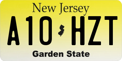 NJ license plate A10HZT