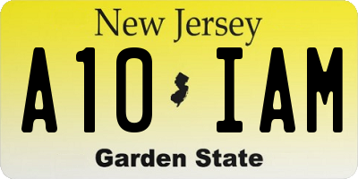NJ license plate A10IAM
