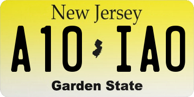 NJ license plate A10IAO