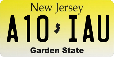 NJ license plate A10IAU