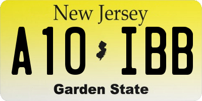 NJ license plate A10IBB