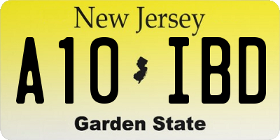 NJ license plate A10IBD