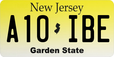 NJ license plate A10IBE