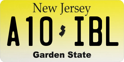 NJ license plate A10IBL