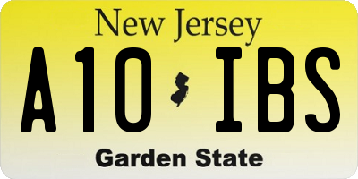 NJ license plate A10IBS