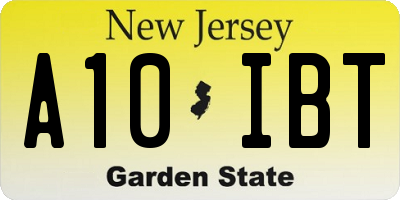 NJ license plate A10IBT