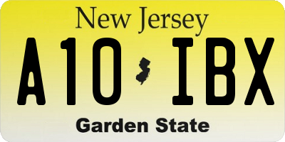 NJ license plate A10IBX