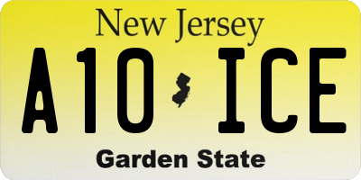 NJ license plate A10ICE