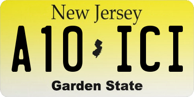 NJ license plate A10ICI