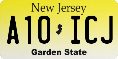 NJ license plate A10ICJ
