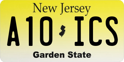 NJ license plate A10ICS