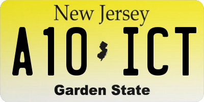 NJ license plate A10ICT