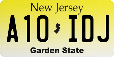 NJ license plate A10IDJ