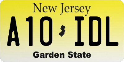 NJ license plate A10IDL