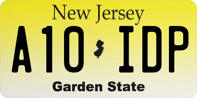 NJ license plate A10IDP