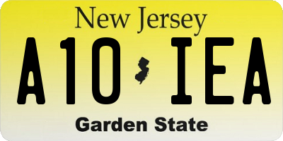 NJ license plate A10IEA